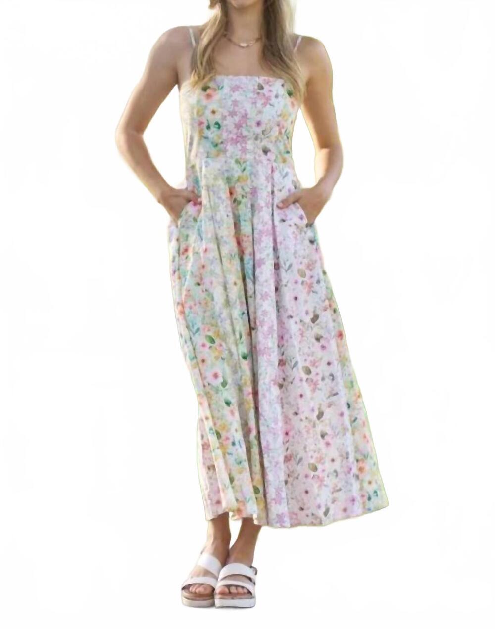 NEW GIGIO mixed floral midi dress in white